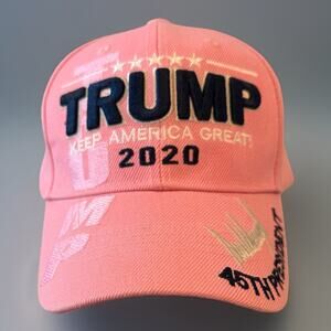 Trump Keep America Great! 2020 45th President Signature Pink Cotton Hat Cap